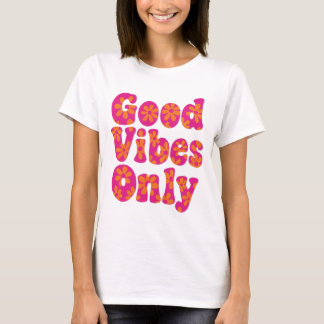 Good Vibes Only - Groovy 70sフローラレトロTシャツ Tシャツ