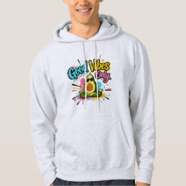 Good Vibes Only Meditating Avocado Hoodie -T-Shirt パーカ