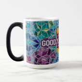 Good Vibes Only modern mosaic pattern ceramic mug モーフィングマグカップ (左)