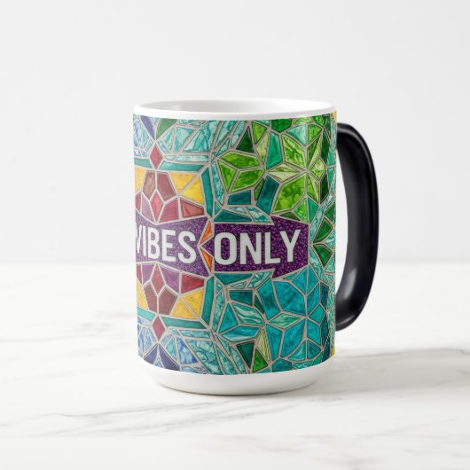Good Vibes Only modern mosaic pattern ceramic mug モーフィングマグカップ (正面右)