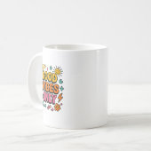 Good Vibes Only Mug -レトロエネルファンキーギー前向き コーヒーマグカップ (正面左)