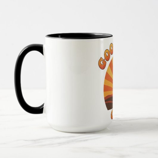 Good Vibes Only Mug – Retro Sunburst Positivity Cu マグカップ (左)