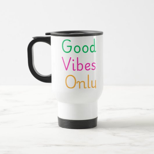 Good Vibes Only | Pastel Minimalist Typography Des トラベルマグ (左)
