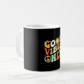 GOOD VIBES ONLY PEACE LOVE 60s 70s絞り染めGroovy コーヒーマグカップ (正面左)