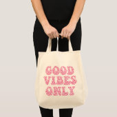 Good Vibes Only - Pink Leopard Print Cute Girls トートバッグ (正面(商品))