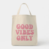 Good Vibes Only - Pink Leopard Print Cute Girls トートバッグ (裏面)