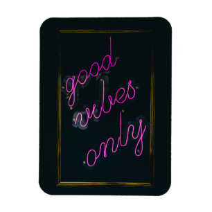 Good Vibes Only Pink Lights美的タイポグラフィ マグネット