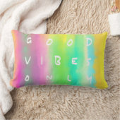 Good Vibes Only Positive Inspiration 絵画's ランバークッション (ブランケット)
