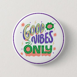 Good Vibes Only Positive Inspirational Mood 缶バッジ