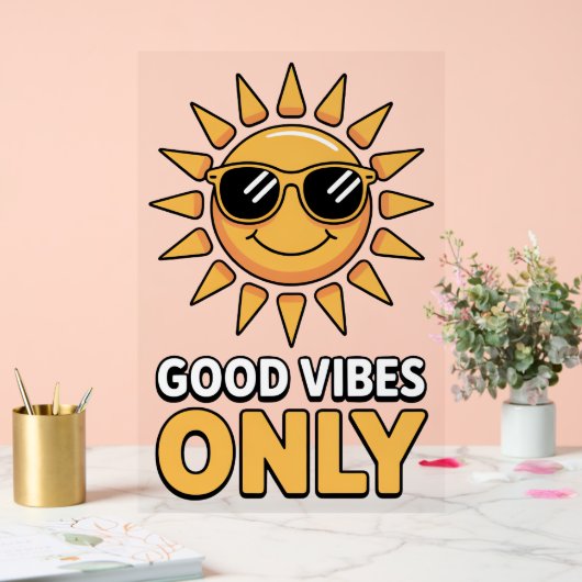 Good Vibes Only Poster アクリルサイン (ウェディング)