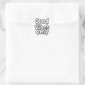 Good Vibes Only Retro Aesthetic Sticker with Heart ラウンドシール (バッグ)
