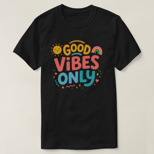 Good vibes only Retro Groovy CoLorful t-shirt Tシャツ (デザイン正面)
