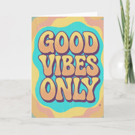 Good vibes only retro groovy style カード