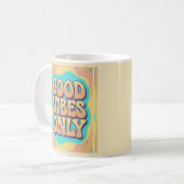 Good vibes only retro groovy style コーヒーマグカップ (正面左)