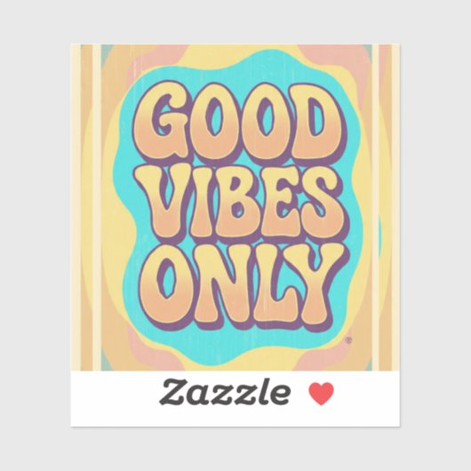Good vibes only retro groovy style シール (シート)