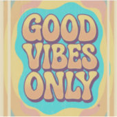 Good vibes only retro groovy style シール (正面)