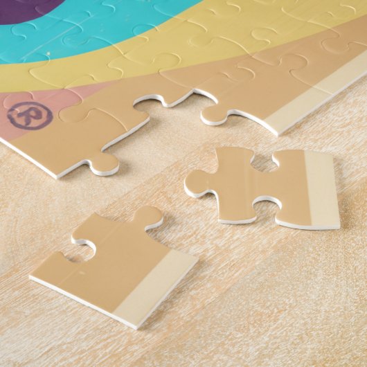 Good vibes only retro groovy style ジグソーパズル (側面)