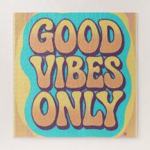 Good vibes only retro groovy style