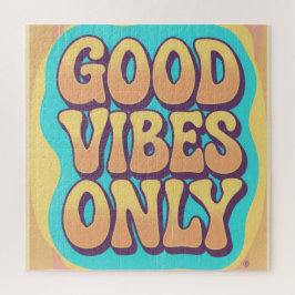 Good vibes only retro groovy style ジグソーパズル