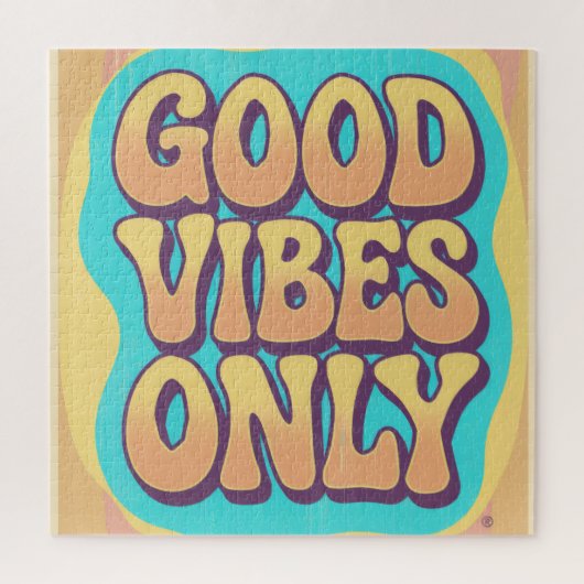 Good vibes only retro groovy style ジグソーパズル (縦)