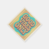 Good vibes only retro groovy style スタンダードカクテルナプキン (角)