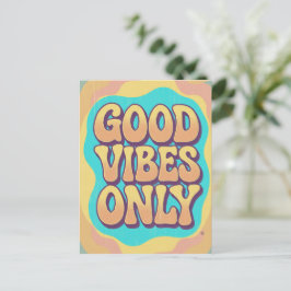 Good vibes only retro groovy style ポストカード