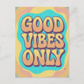 Good vibes only retro groovy style ポストカード (正面)