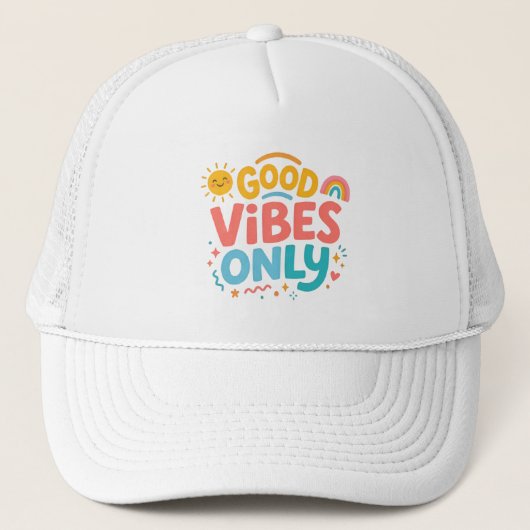 Good vibes only Retro Trucker Hat  キャップ (正面)