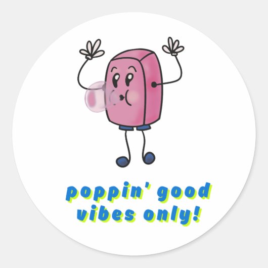 Good Vibes Only Roundステッカー ラウンドシール (正面)