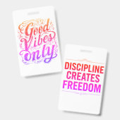 Good Vibes Only Script Badge バッジ (Front & Back)