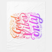 Good Vibes Only Script Badge フリースブランケット (正面)