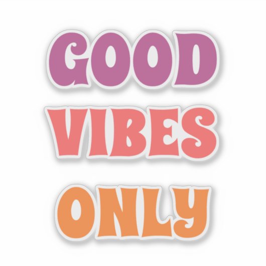 good vibes only sticker シール (正面)