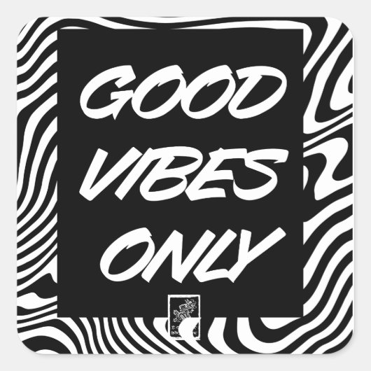 Good Vibes Only. Sticker. スクエアシール (正面)