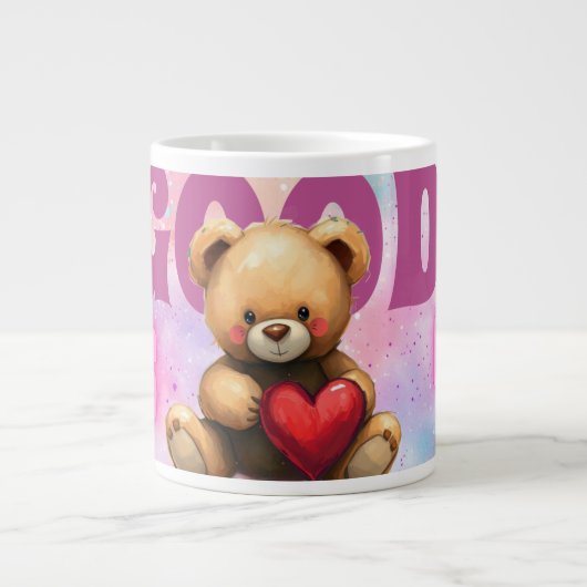Good Vibes Only Teddy Bear Jumbo Mug ジャンボコーヒーマグカップ (正面)