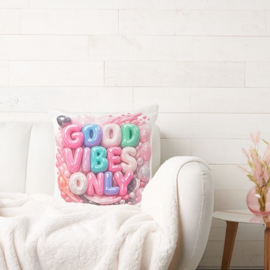 Good Vibes Only Throw Pillow クッション (ソファ)