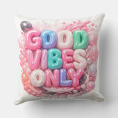 Good Vibes Only Throw Pillow クッション (裏面)