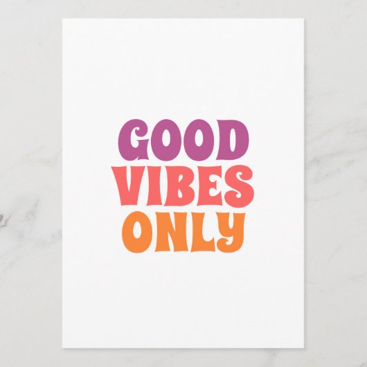 Good Vibes Only Typography Wall Art メニュー (正面)