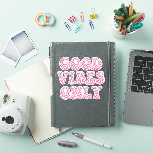 Good Vibes Only - VSCOガールズピンキヒョウ印刷 シール (iPadカバー)