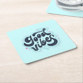 Good Vibes Paper Coaster スクエアペーパーコースター (アングル)
