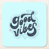 Good Vibes Paper Coaster スクエアペーパーコースター (正面)