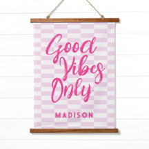 Good Vibes Pink Script + Pattern with / Name 10代の 