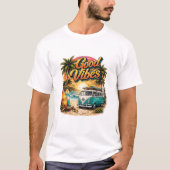 Good Vibes Retro Beach Van T-Shirt | Summer Surf  Tシャツ (正面)
