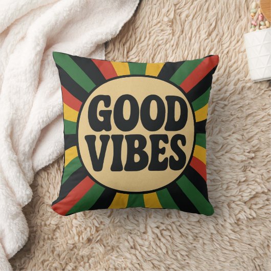 Good Vibes Retro Reggae Pillow クッション (ブランケット)