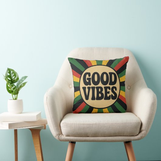Good Vibes Retro Reggae Pillow クッション (椅子)