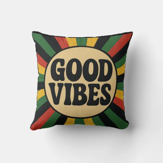 Good Vibes Retro Reggae Pillow クッション (裏面)