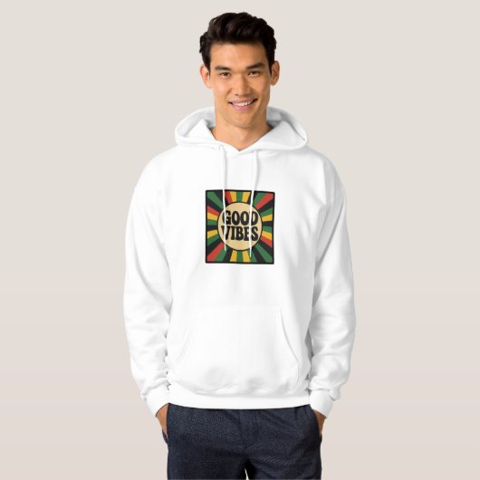 Good Vibes Retro Reggae Sweatshirt パーカ (正面フル)