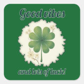 Good Vibes St Patrick’s Day Shirt – Autocolante スクエアシール (正面)