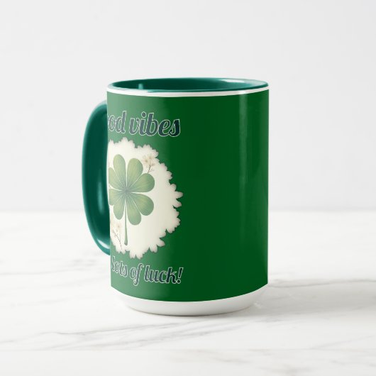 Good Vibes St Patrick’s Day Shirt – caneca マグカップ (正面左)