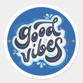 Good Vibes Sticker – Positive Aesthetic Motivation ラウンドシール