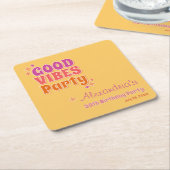 Good Vibes Summer 30th Birthdayパーティー スクエアペーパーコースター (アングル)